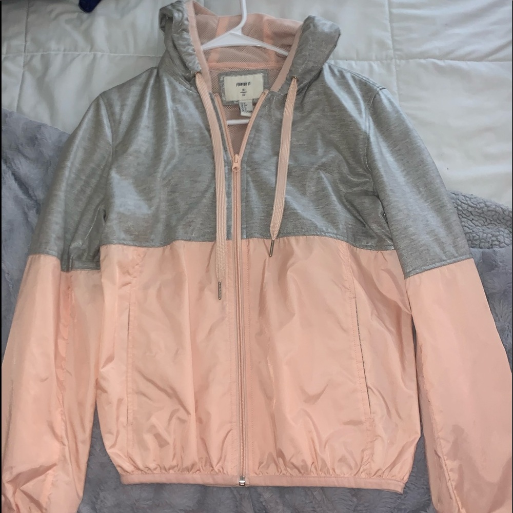 Pink and grey windbreaker